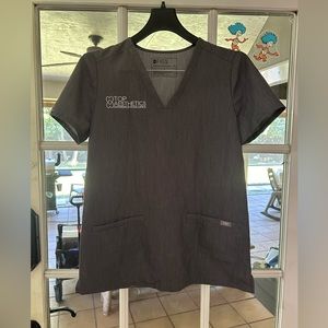 Figs Scrub Top XS Gray
